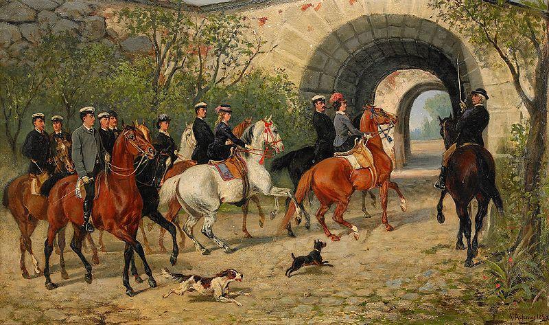 John Arsenius Riders at Uppsala Castle oil painting picture